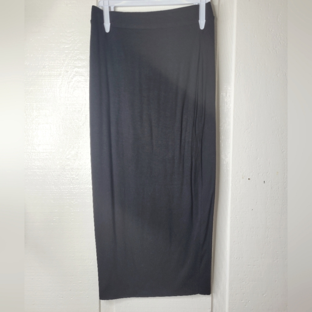 Lux LA Midi Set 2PC Black One Shoulder High Waisted Midiskirt Set - Picture 5 of 6